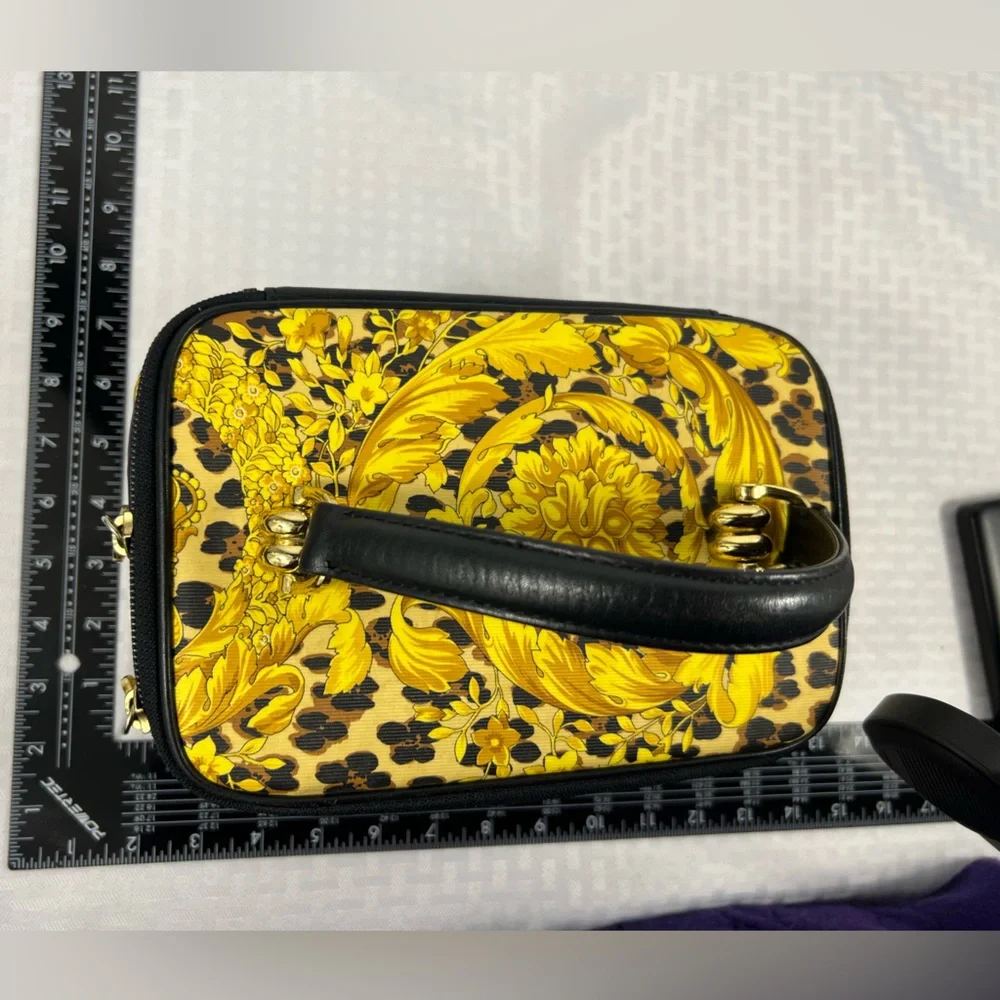 3195: Gianni Versace Baroque & Leopard Print Vanity Cosmetic Case